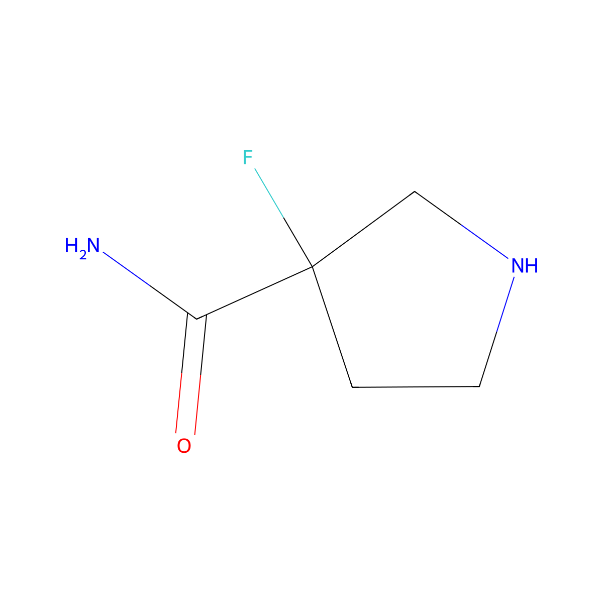 3-Fluoropyrrolidine-3-carboxamide molecular structure, CAS 1784135-63-2