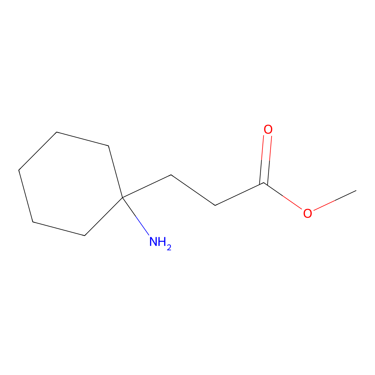 Methyl 3-(1-aminocyclohexyl)propanoate molecular structure, CAS 1784135-86-9
