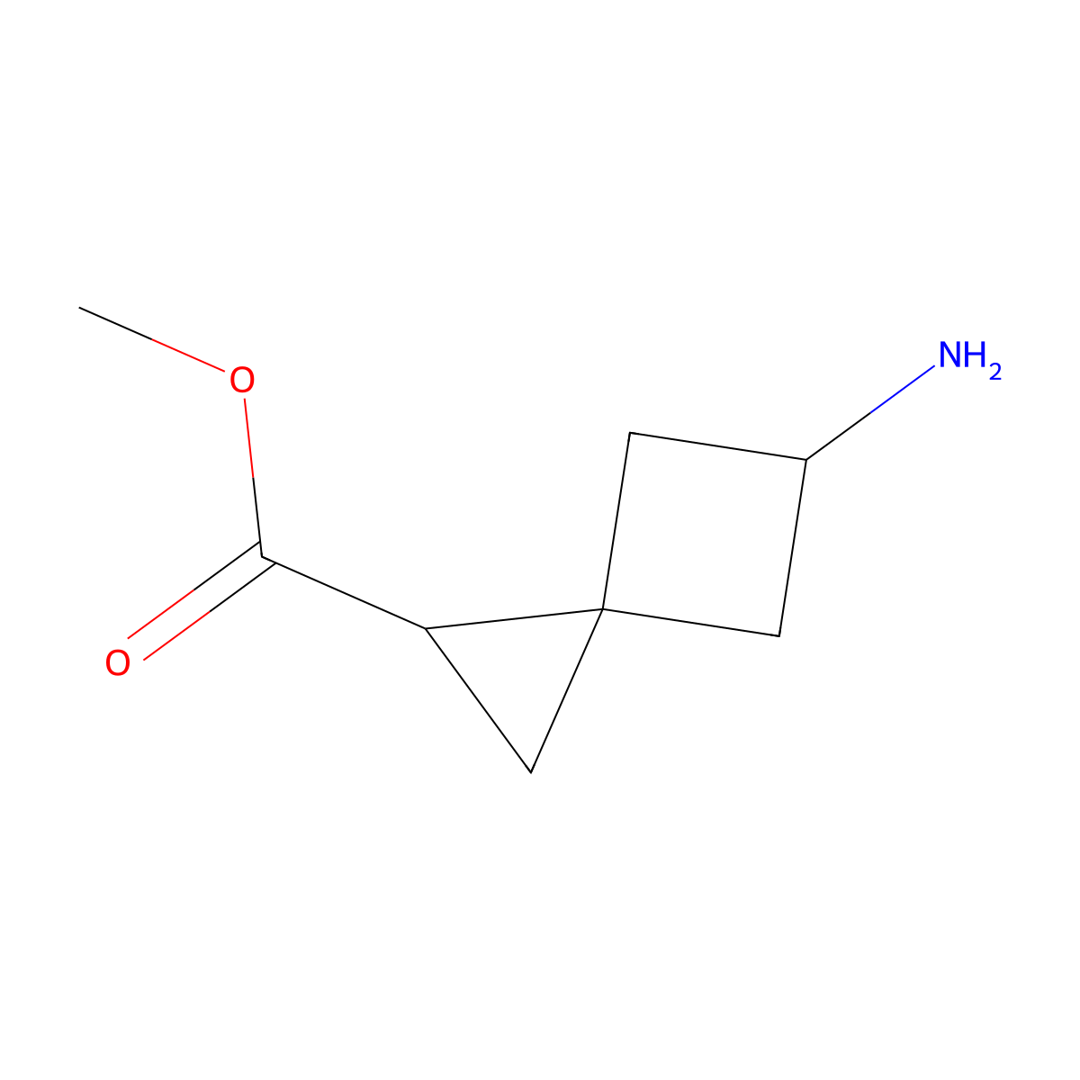 Methyl 5-aminospiro[2.3]hexane-1-carboxylate molecular structure, CAS 1784136-04-4
