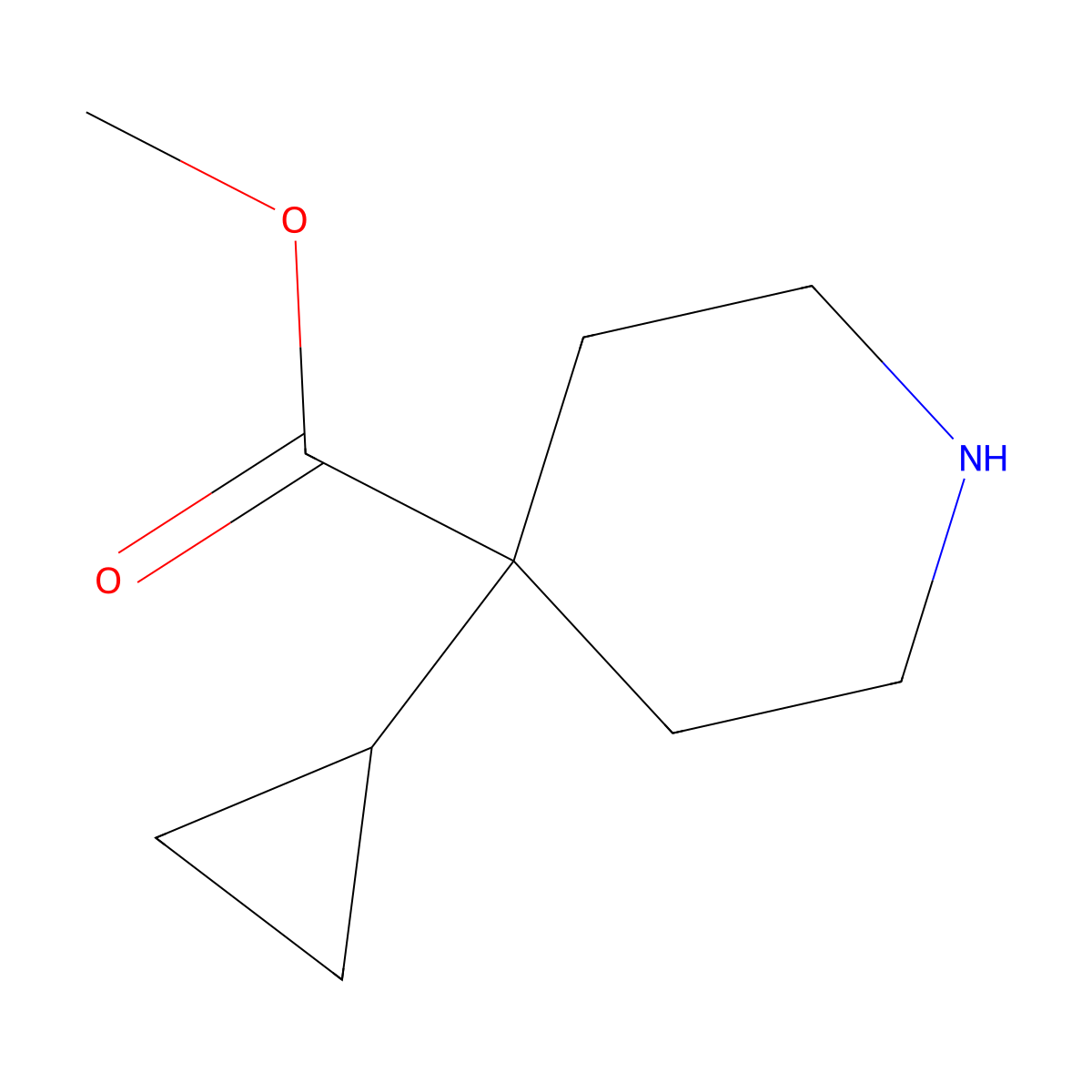 Methyl 4-cyclopropylpiperidine-4-carboxylate molecular structure, CAS 1784136-46-4
