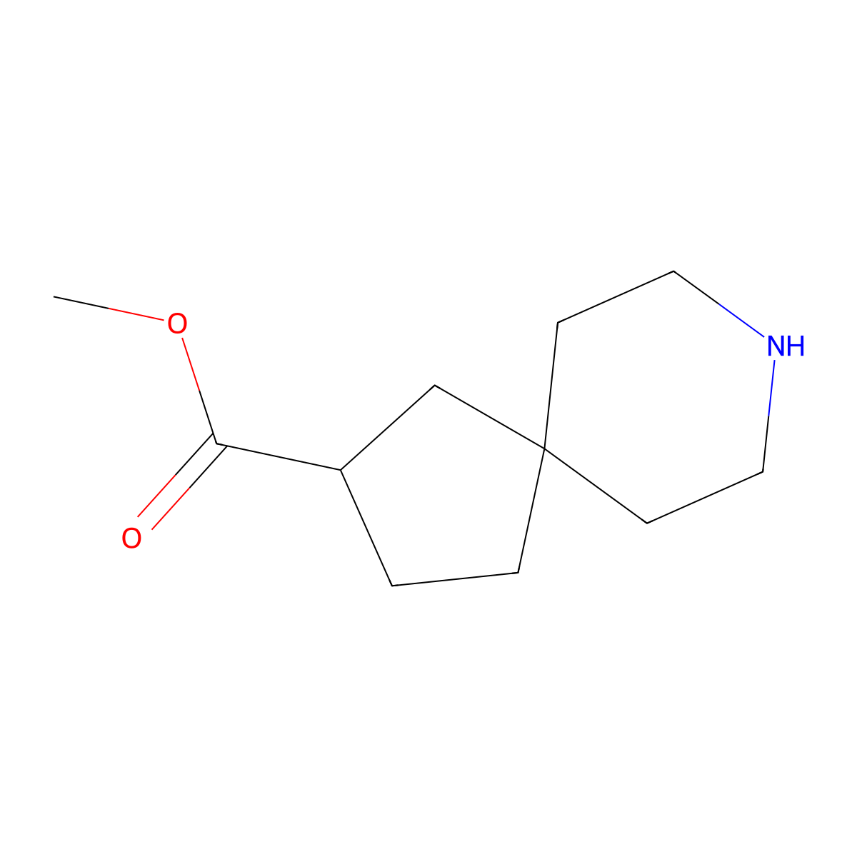 Methyl 8-azaspiro[4.5]decane-2-carboxylate molecular structure, CAS 1784136-74-8
