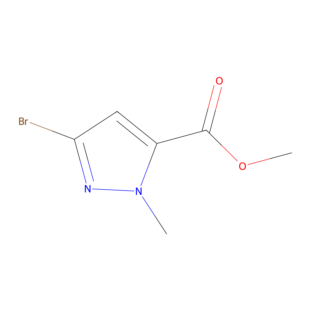 methyl 3-bromo-1-methyl-1H-pyrazole-5-carboxylate molecular structure, CAS 1784137-59-2