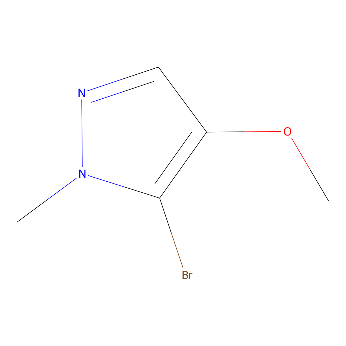5-bromo-4-methoxy-1-methyl-1H-pyrazole molecular structure, CAS 1784137-82-1