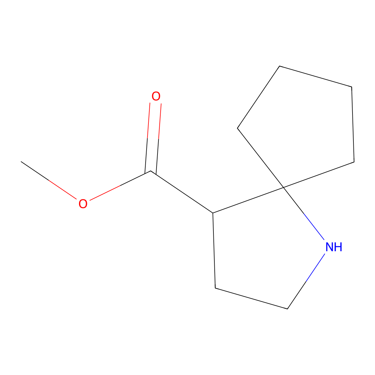 Methyl 1-azaspiro[4.4]nonane-4-carboxylate molecular structure, CAS 1784138-14-2