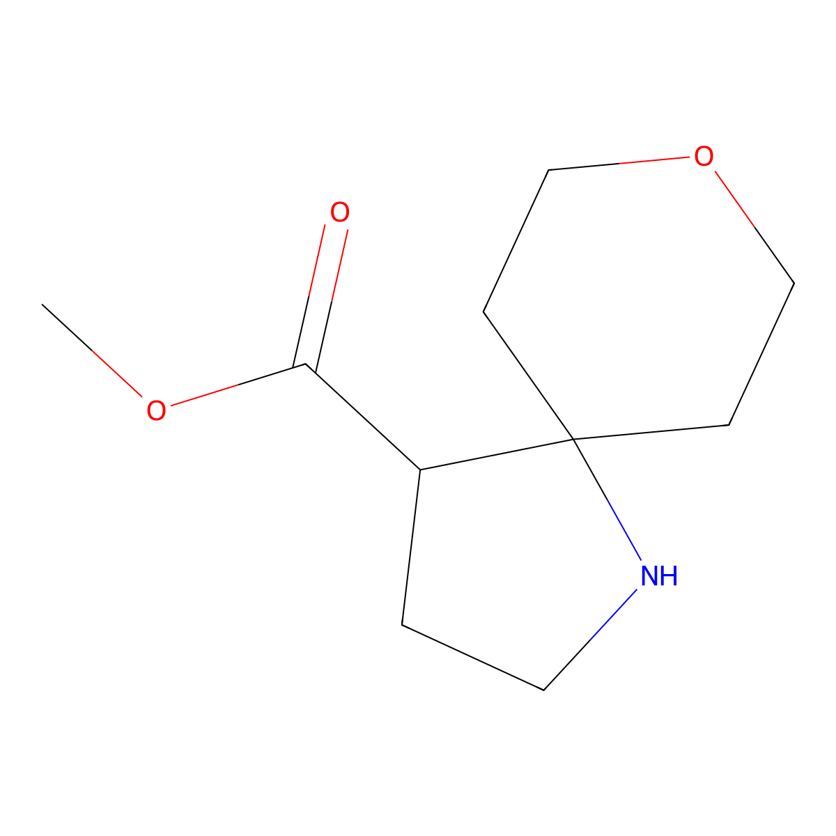 Methyl 8-oxa-1-azaspiro[4.5]decane-4-carboxylate molecular structure, CAS 1784138-21-1