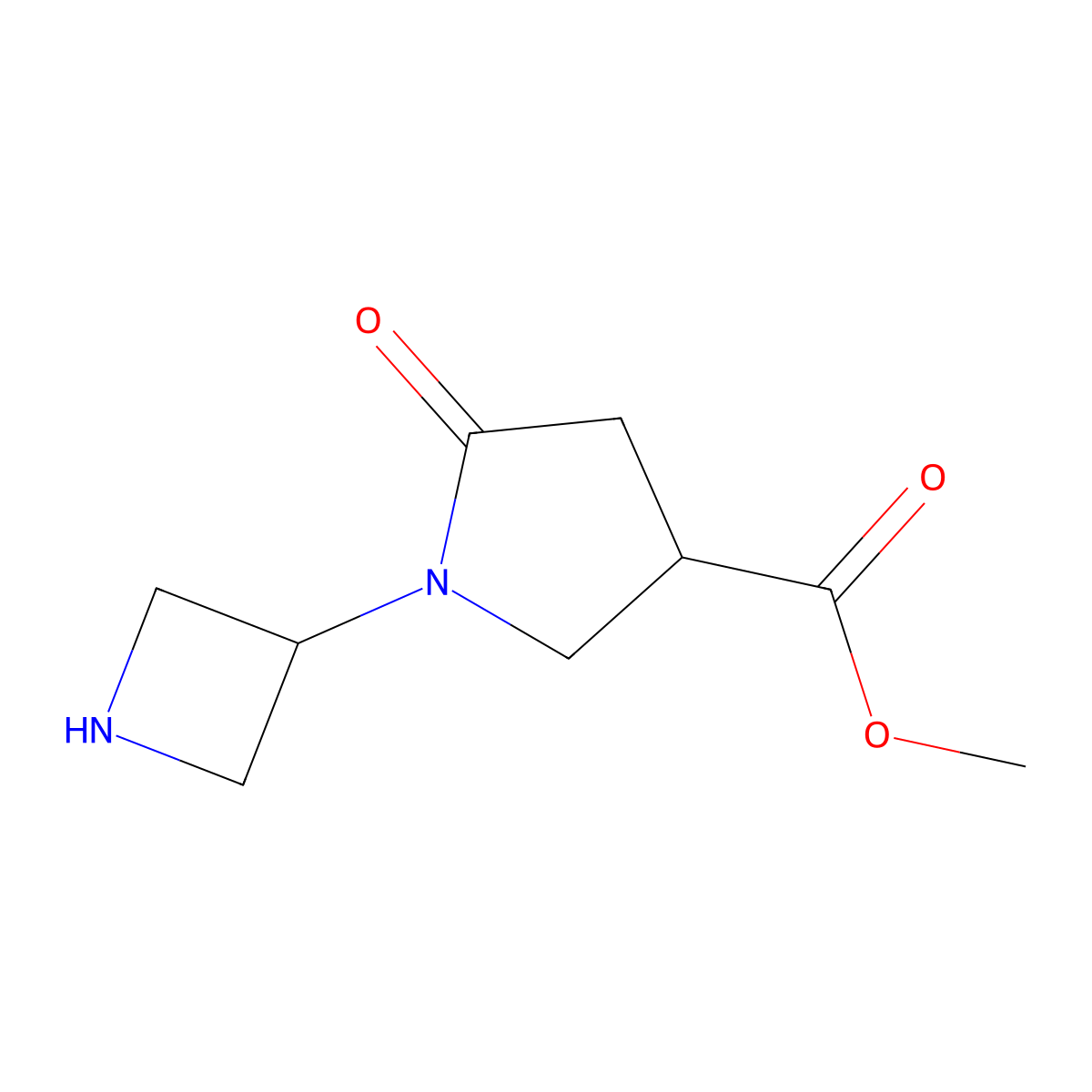 Methyl 1-(azetidin-3-yl)-5-oxopyrrolidine-3-carboxylate molecular structure, CAS 1784138-24-4