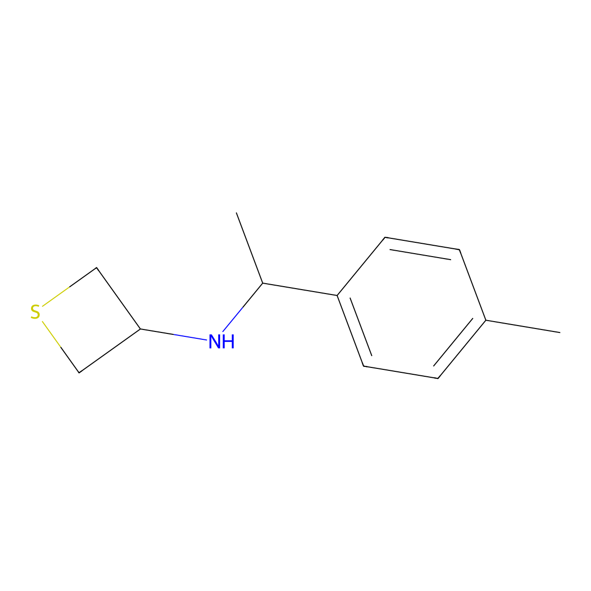 N-(1-(p-Tolyl)ethyl)thietan-3-amine molecular structure, CAS 1784139-87-2