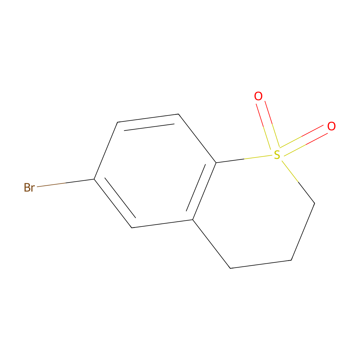 6-bromo-3,4-dihydro-2H-1lambda6-benzothiopyran-1,1-dione molecular structure, CAS 1784147-12-1