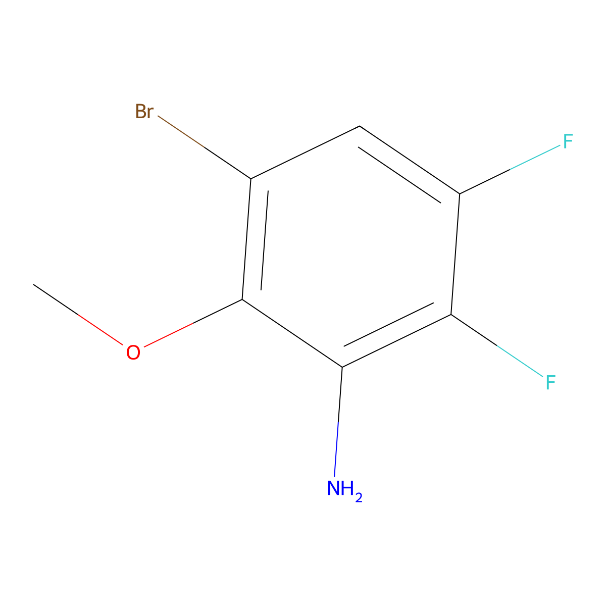 3-Bromo-5,6-difluoro-2-methoxyaniline molecular structure, CAS 1784147-15-4