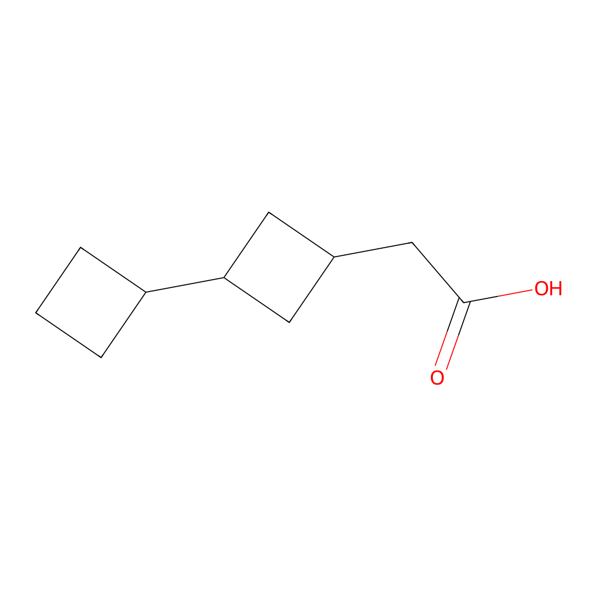 2-{[1,1'-bi(cyclobutane)]-3-yl}acetic acid, Mixture of diastereomers molecular structure, CAS 1784150-14-6