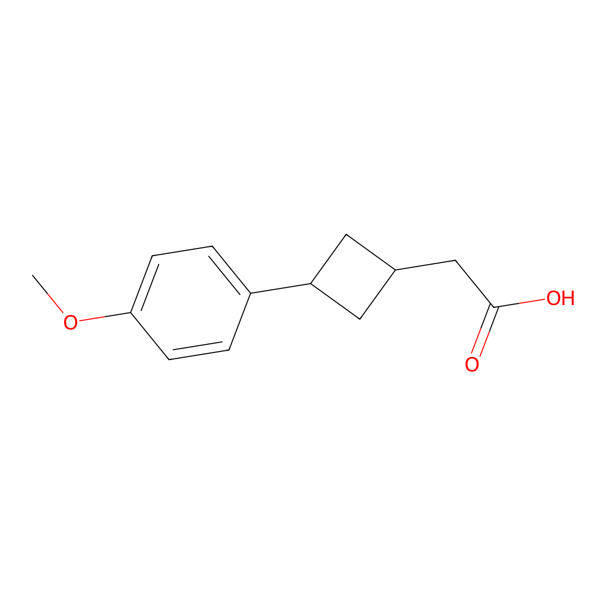 2-(3-(4-Methoxyphenyl)cyclobutyl)acetic acid molecular structure, CAS 1784150-31-7