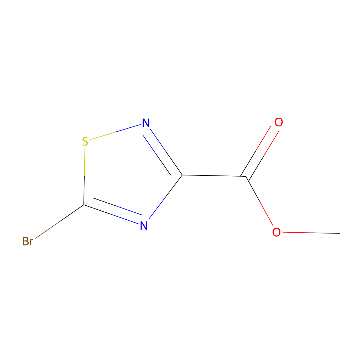 Methyl 5-bromo-1,2,4-thiadiazole-3-carboxylate molecular structure, CAS 1784153-04-3