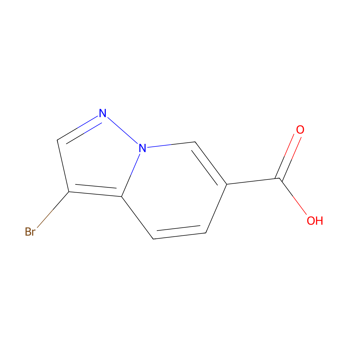 3-Bromopyrazolo(1,5-a)pyridine-6-carboxylic acid molecular structure, CAS 1784165-05-4