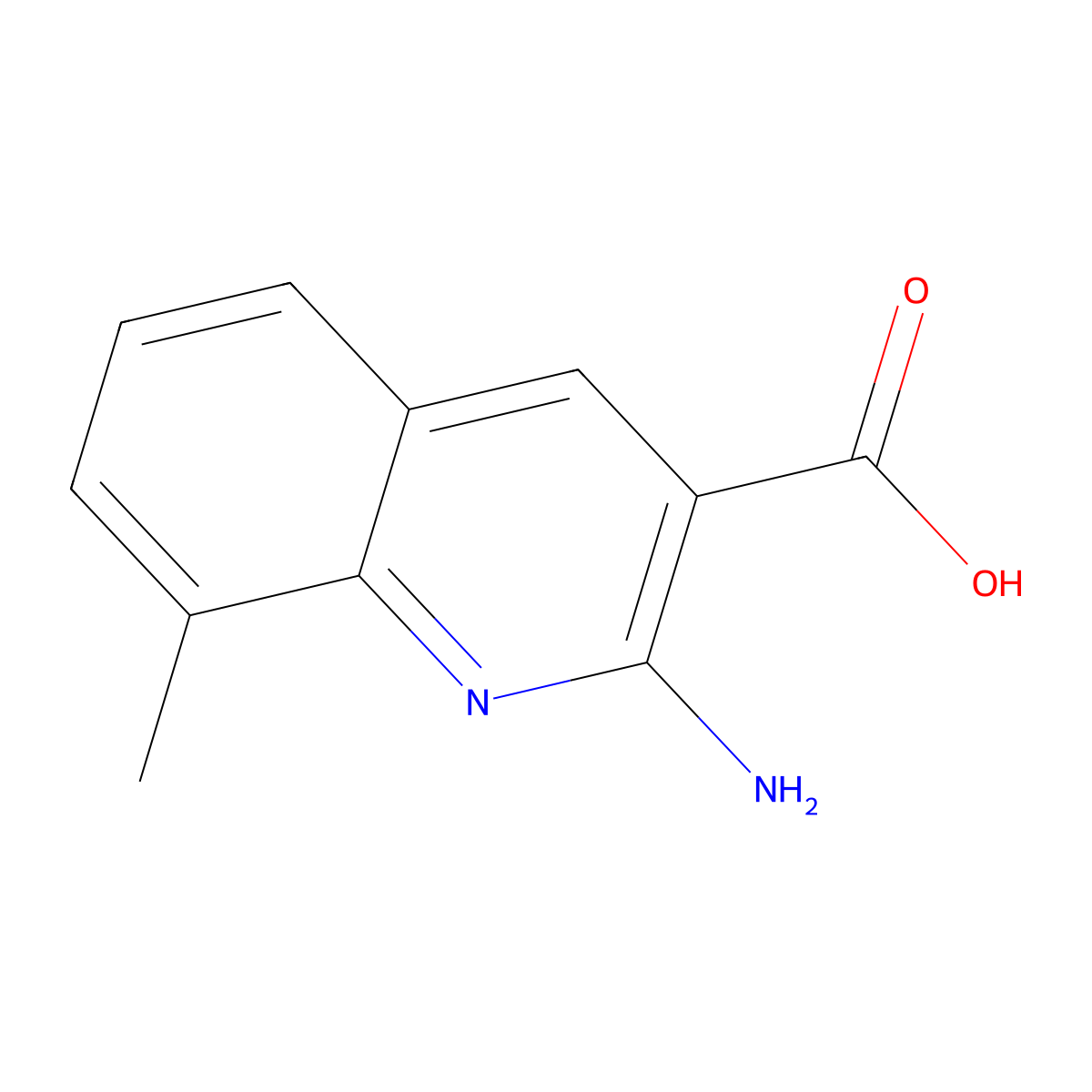 2-Amino-8-methylquinoline-3-carboxylic acid molecular structure, CAS 1784171-21-6