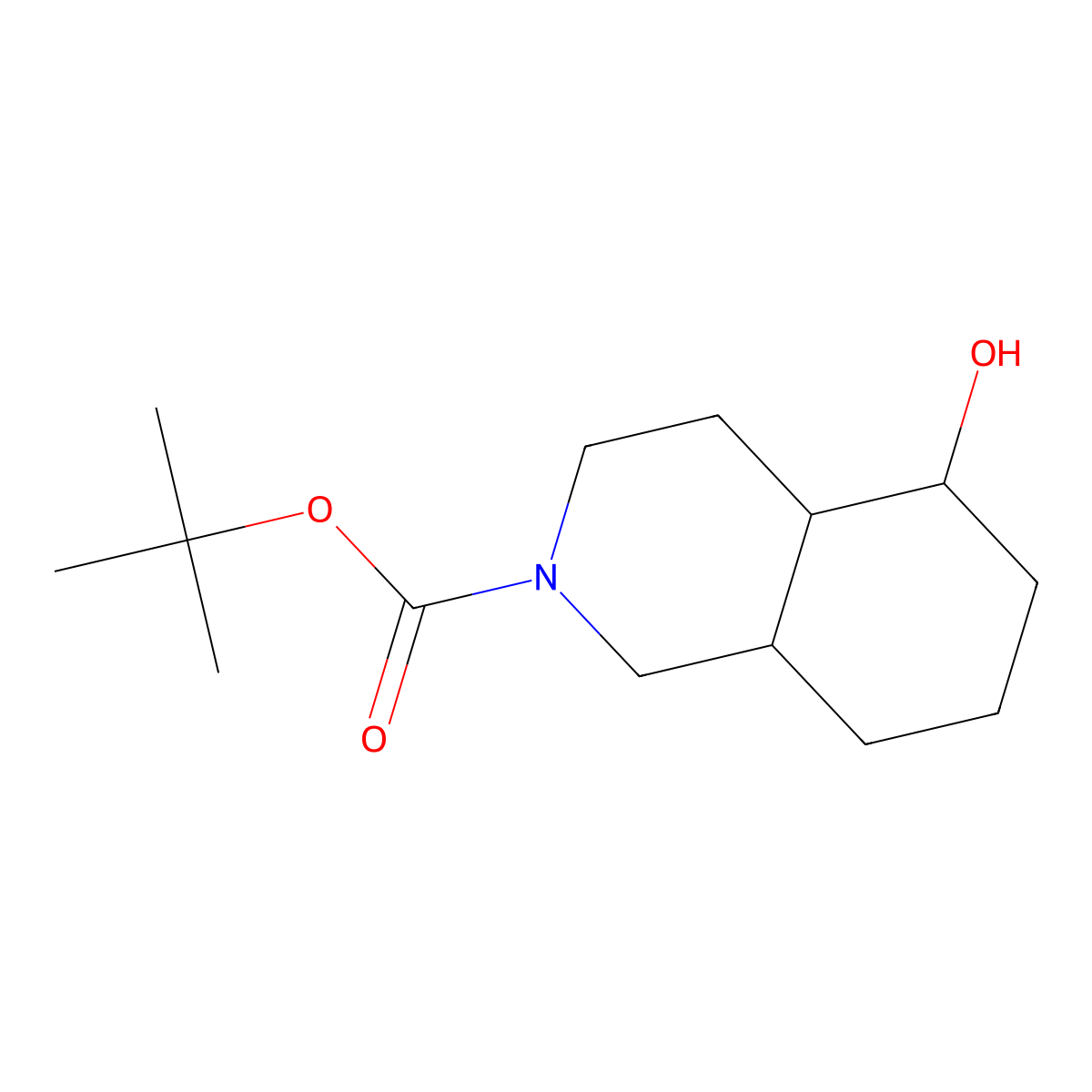 Tert-butyl 5-hydroxy-decahydroisoquinoline-2-carboxylate molecular structure, CAS 1784173-06-3