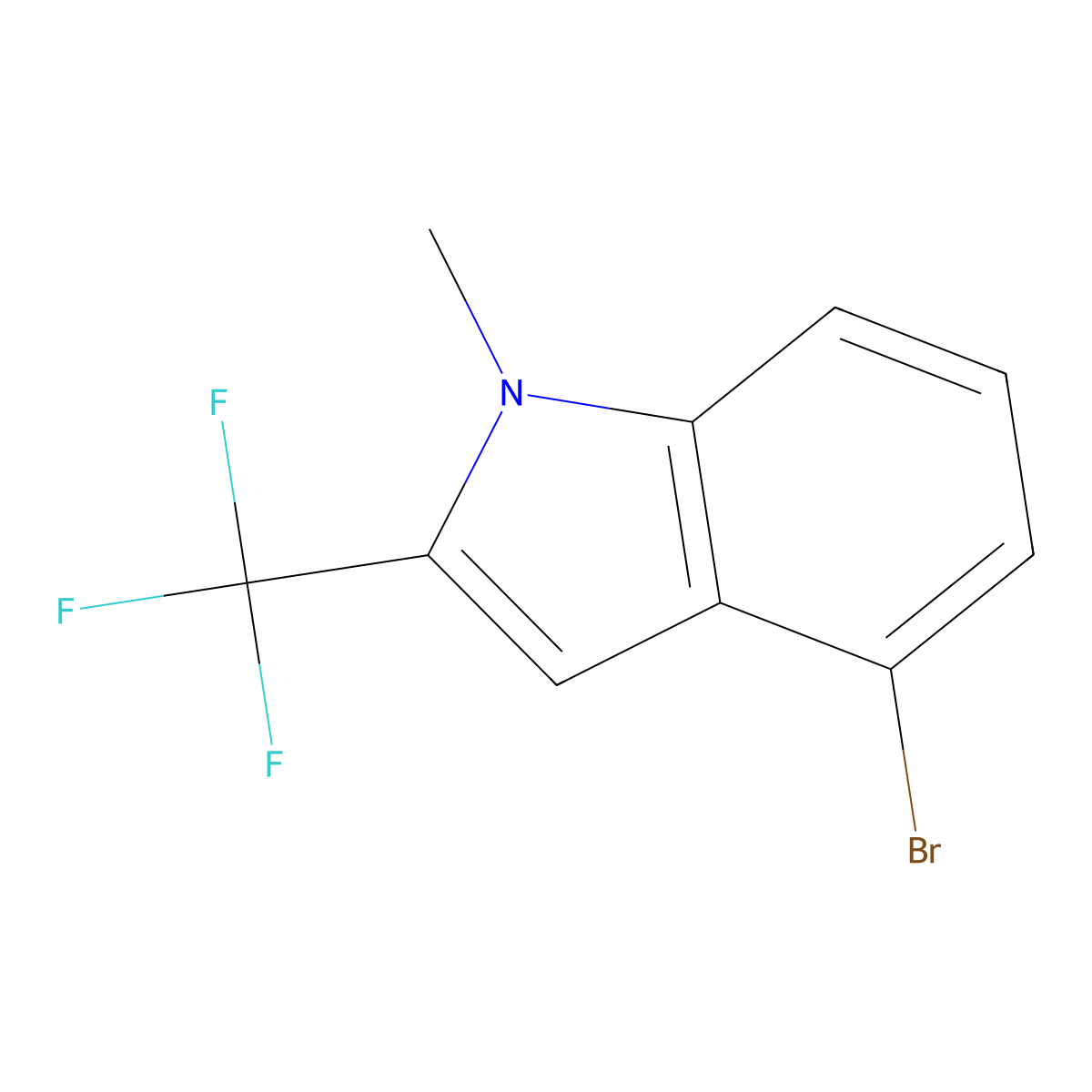 4-bromo-1-methyl-2-(trifluoromethyl)-1H-indole molecular structure, CAS 1784174-35-1