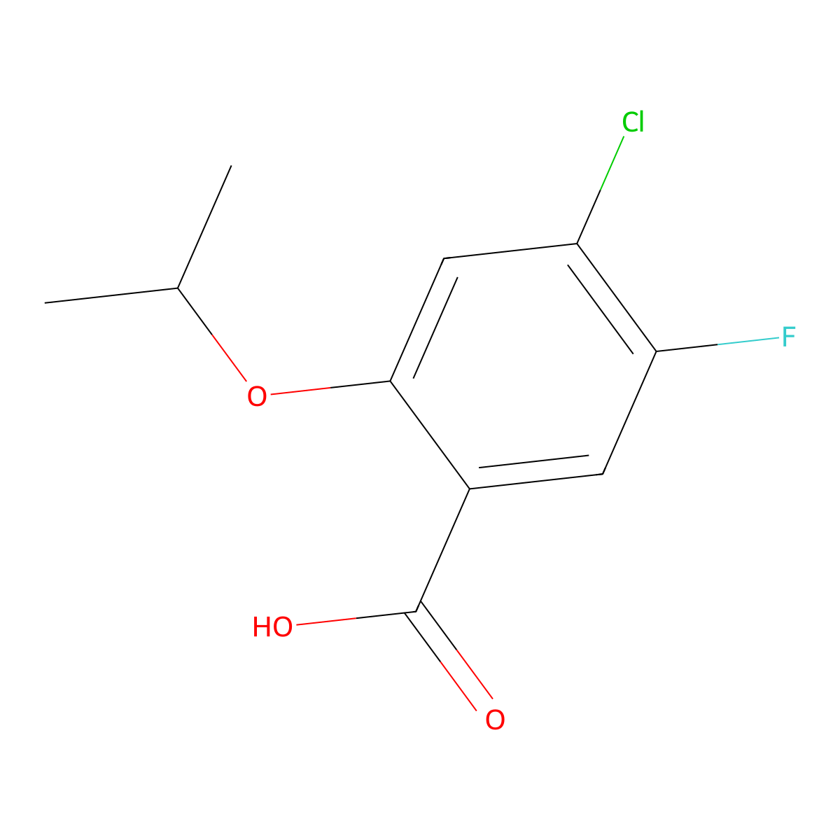 4-Chloro-5-fluoro-2-isopropoxybenzoic acid molecular structure, CAS 1784176-29-9