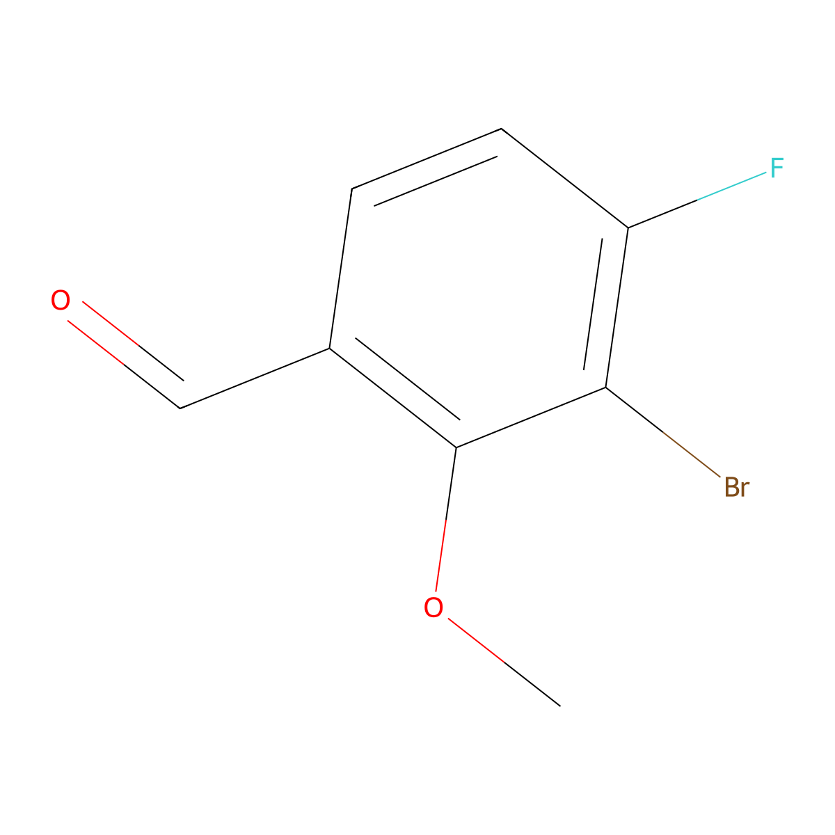 3-Bromo-4-fluoro-2-methoxybenzaldehyde molecular structure, CAS 1784176-51-7
