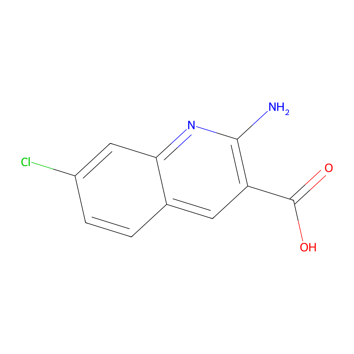 2-Amino-7-chloroquinoline-3-carboxylic acid molecular structure, CAS 1784177-41-8