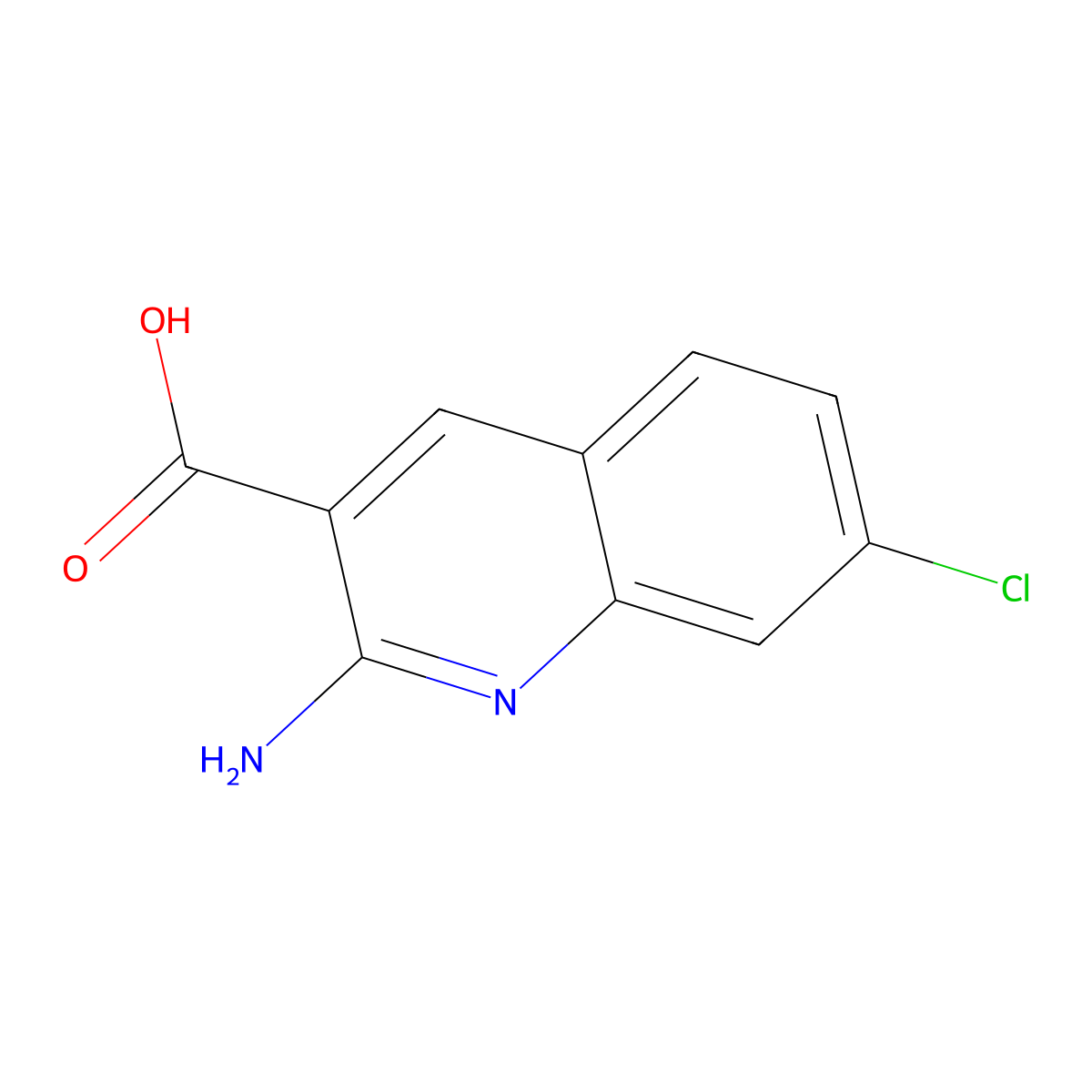 2-Amino-7-chloroquinoline-3-carboxylic acid molecular structure, CAS 1784177-41-8