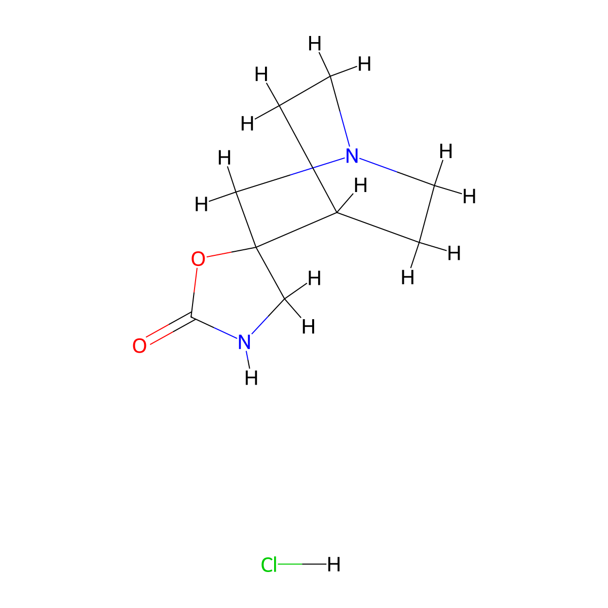4-Azaspiro[bicyclo[2.2.2]octane-2,2'-[1,4]oxazolidine]-5'-one hydrochloride molecular structure, CAS 178419-40-4