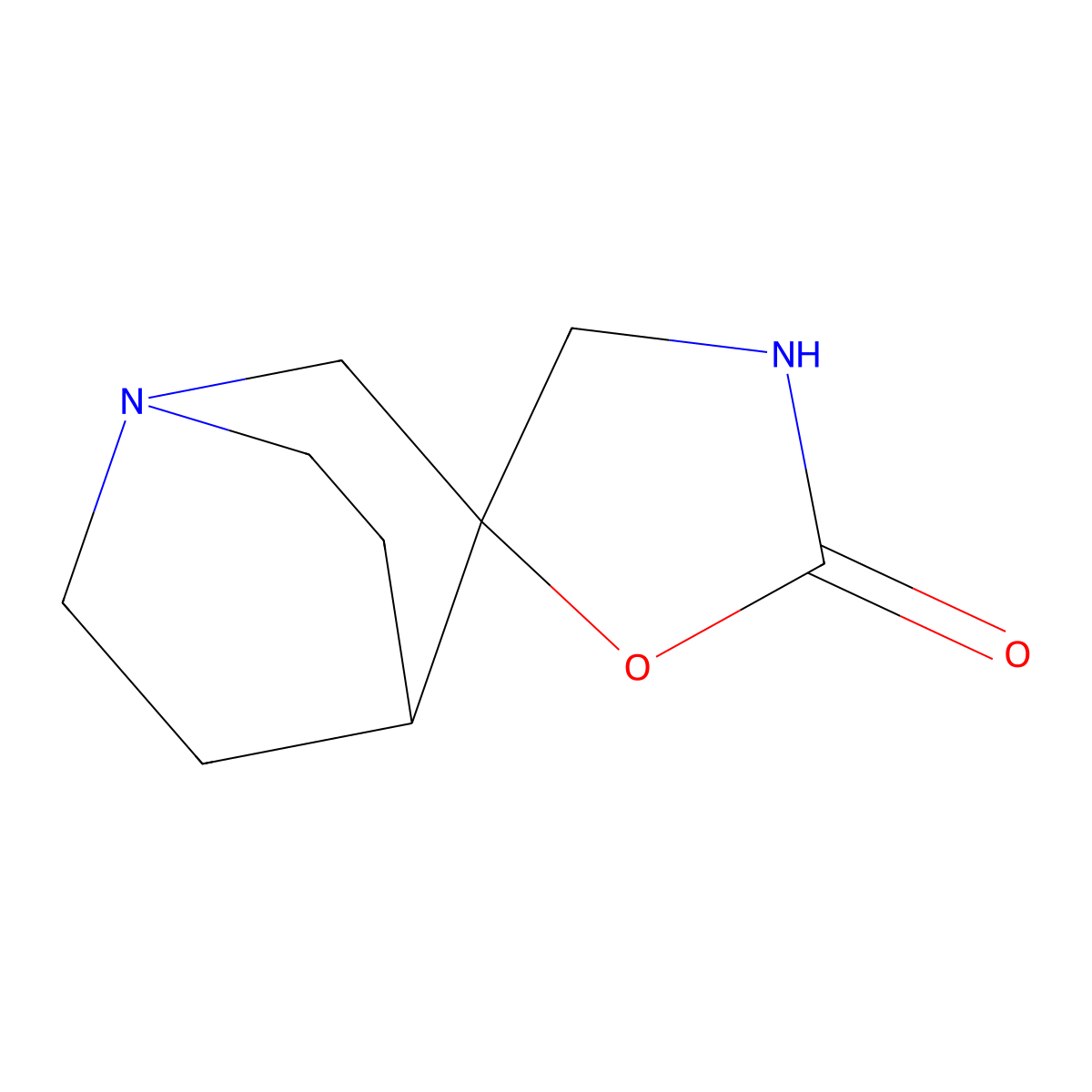 Spiro[1-azabicyclo[2.2.2]octane-3,5'-oxazolidin]-2'-one molecular structure, CAS 178419-45-9