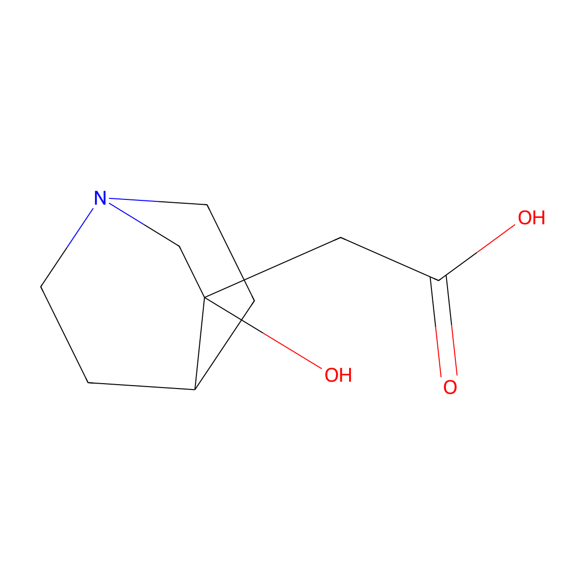 2-{3-Hydroxy-1-azabicyclo[2.2.2]octan-3-yl}acetic acid molecular structure, CAS 178419-55-1