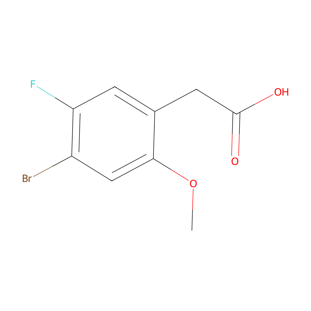 2-(4-Bromo-5-fluoro-2-methoxyphenyl)acetic acid molecular structure, CAS 1784194-05-3