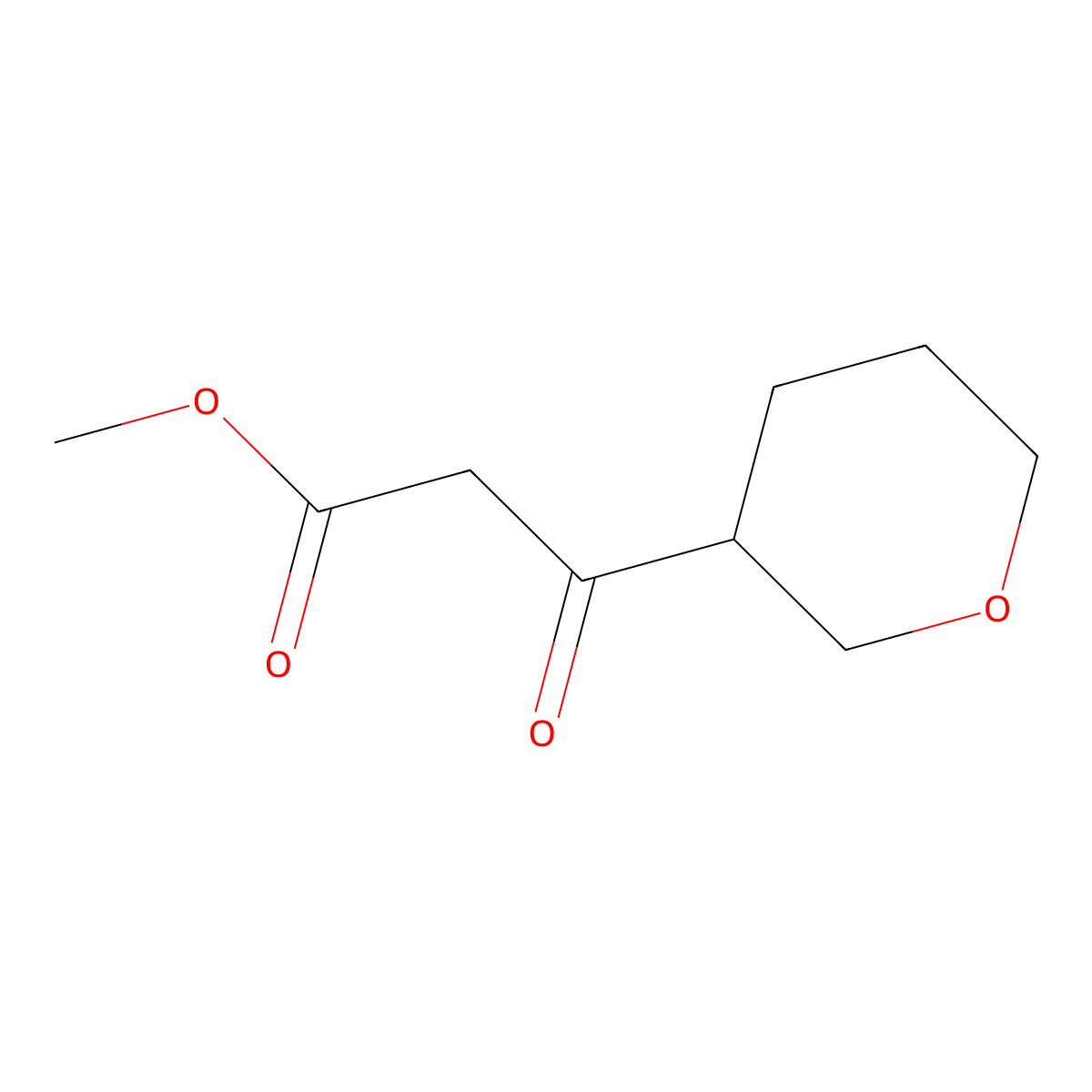 Methyl 3-(oxan-3-yl)-3-oxopropanoate molecular structure, CAS 1784194-46-2