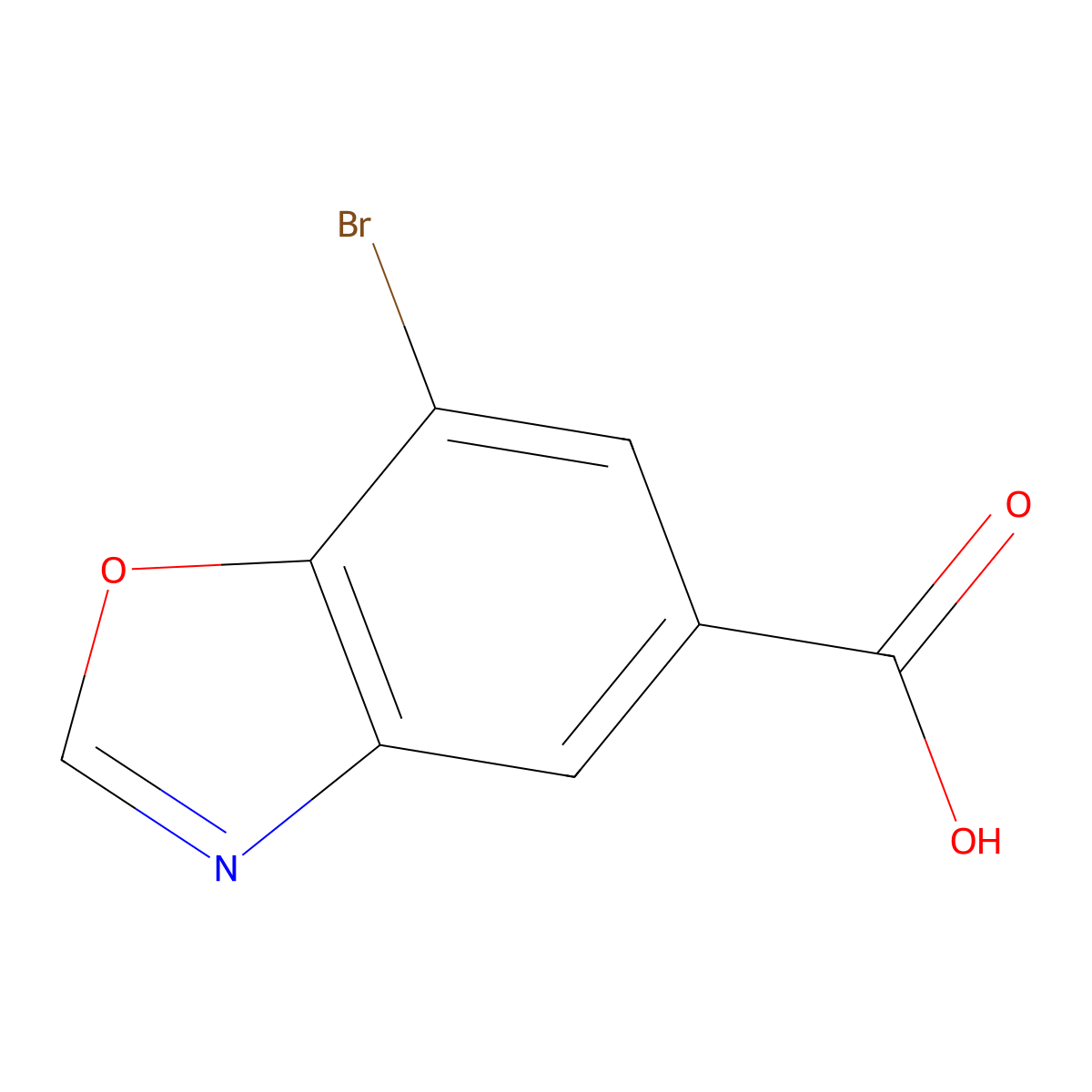 7-Bromo-5-benzoxazolecarboxylic acid molecular structure, CAS 1784196-05-9