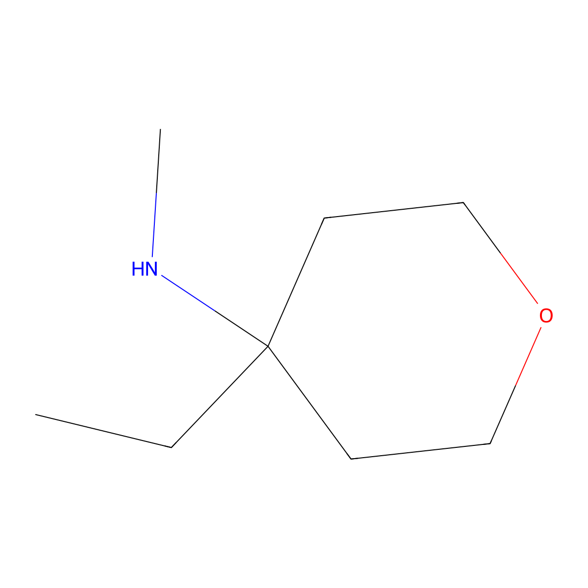 4-ethyl-N-methyloxan-4-amine molecular structure, CAS 1784205-72-6