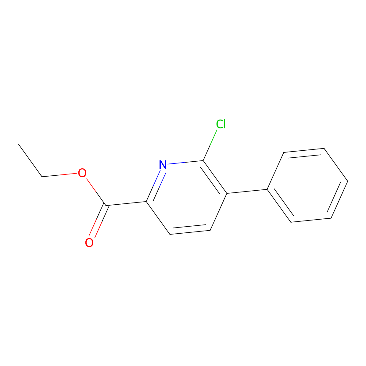 Ethyl 6-chloro-5-phenyl-2-pyridinecarboxylate molecular structure, CAS 178421-23-3