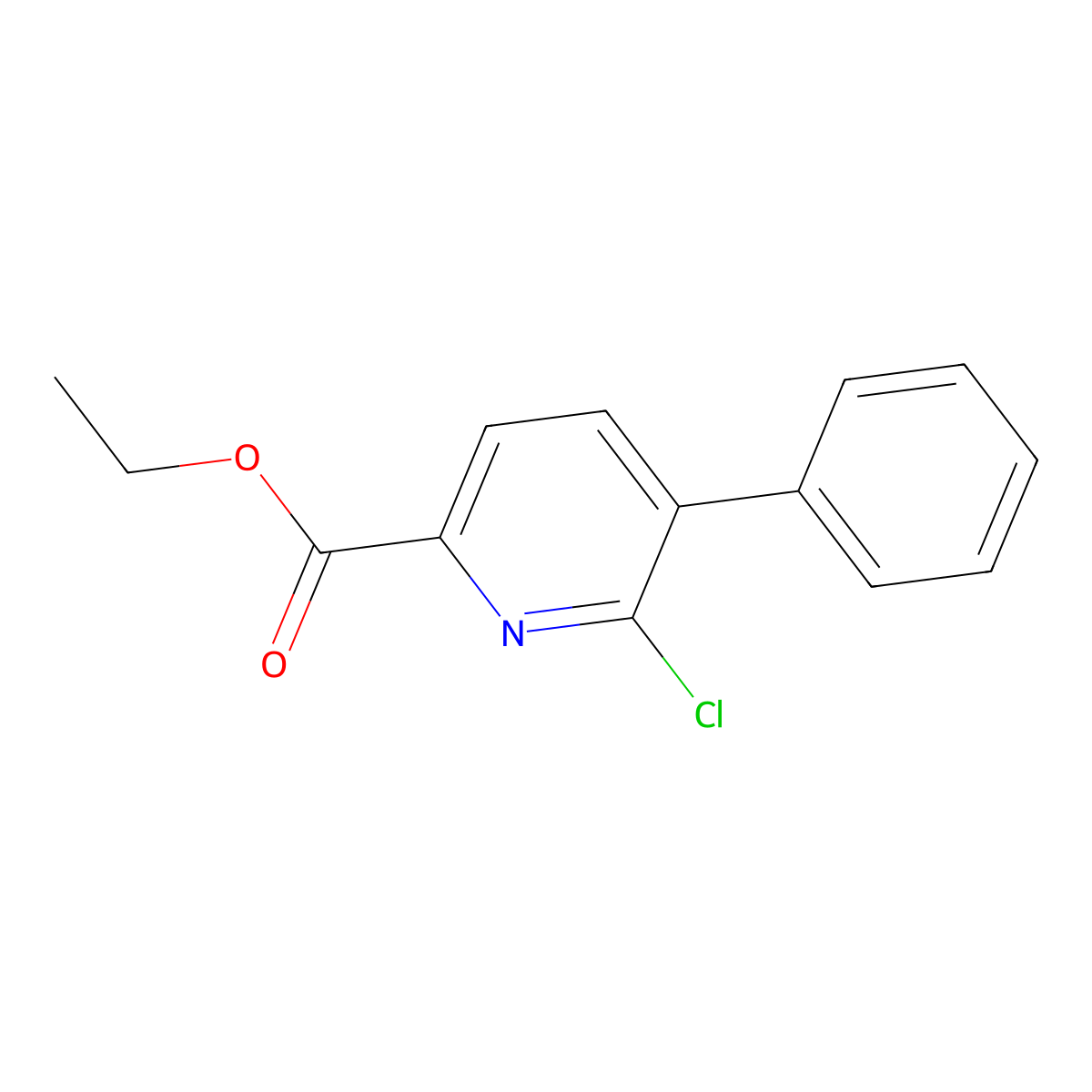Ethyl 6-chloro-5-phenyl-2-pyridinecarboxylate molecular structure, CAS 178421-23-3