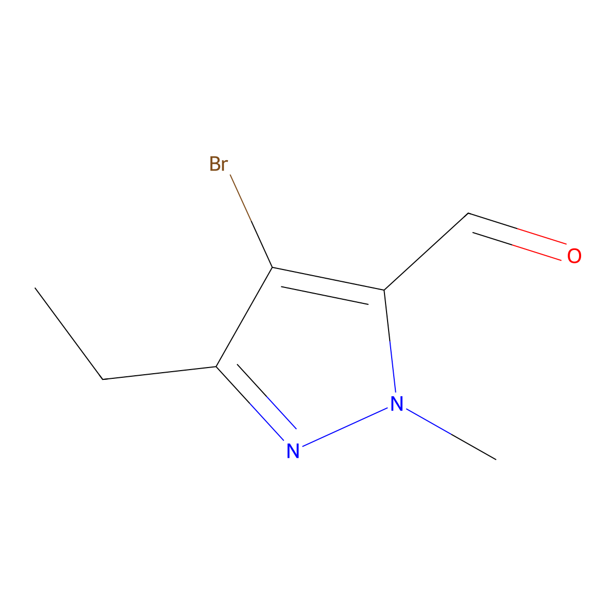 4-bromo-3-ethyl-1-methyl-1H-pyrazole-5-carbaldehyde molecular structure, CAS 1784213-20-2
