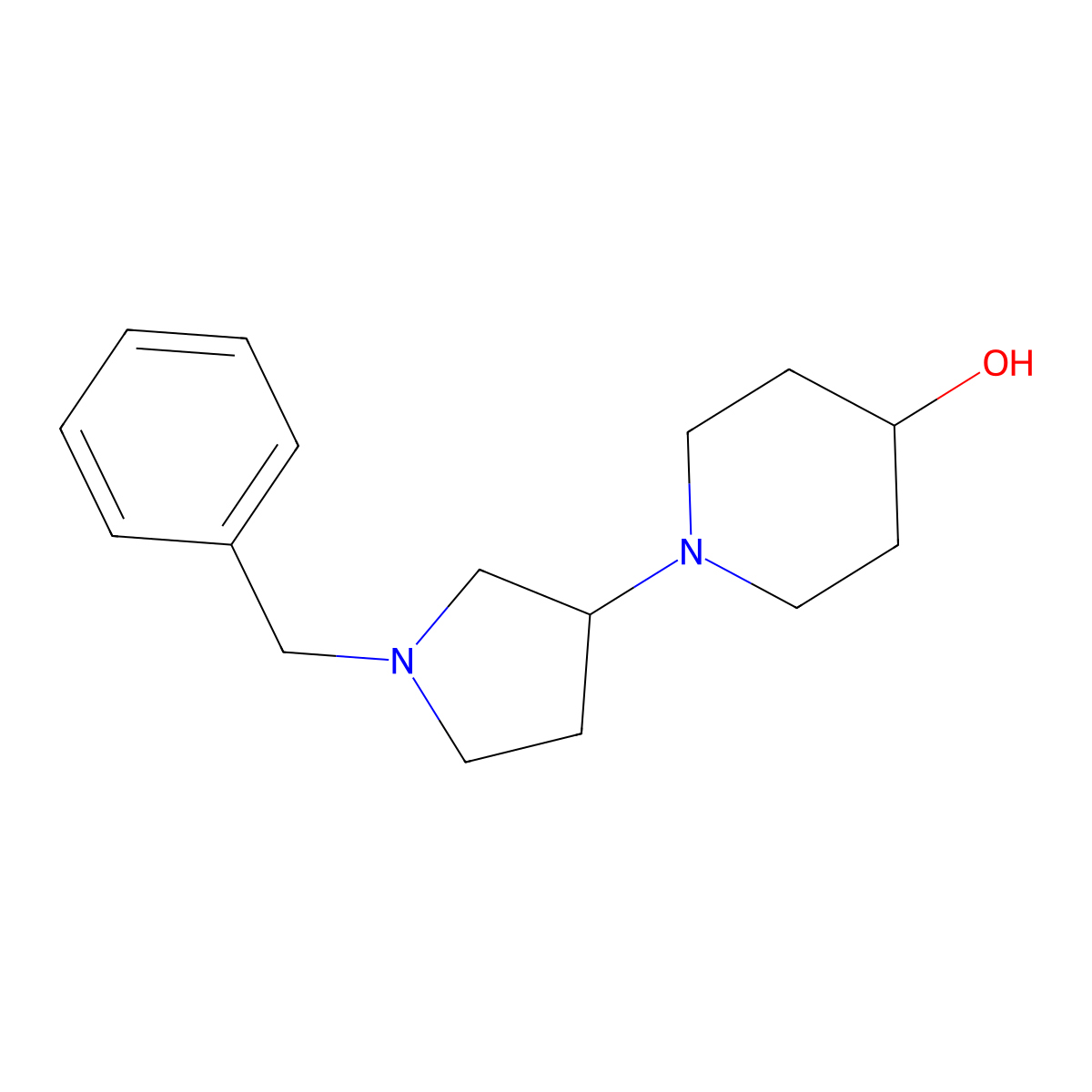 1-(1-Benzylpyrrolidin-3-yl)piperidin-4-ol molecular structure, CAS 1784214-59-0