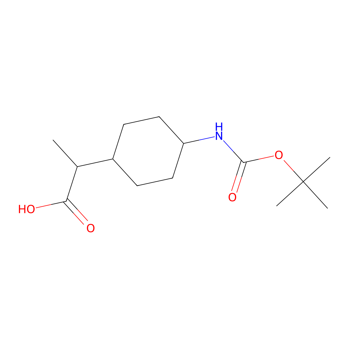 2-(4-{[(Tert-butoxy)carbonyl]amino}cyclohexyl)propanoic acid molecular structure, CAS 1784215-89-9