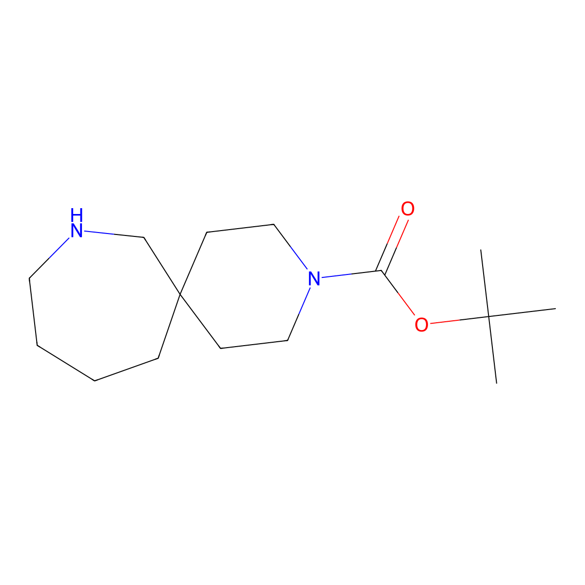 Tert-butyl 3,8-diazaspiro[5.6]dodecane-3-carboxylate molecular structure, CAS 1784216-68-7