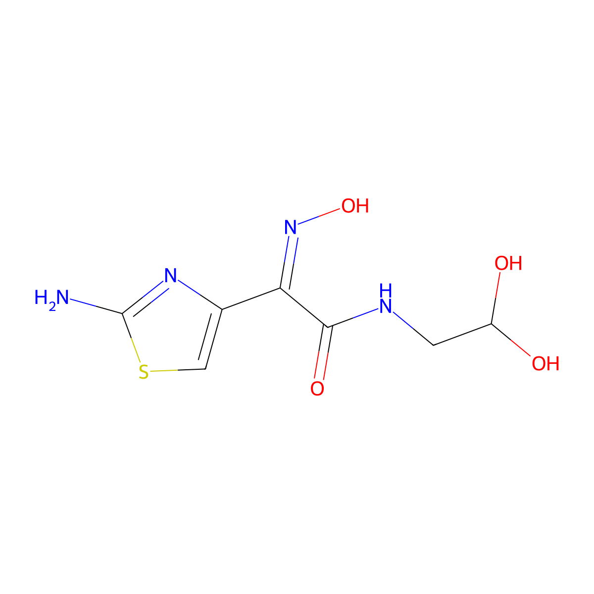 Thiazolylacetyl glycine oxime hydrate molecular structure, CAS 178422-40-7