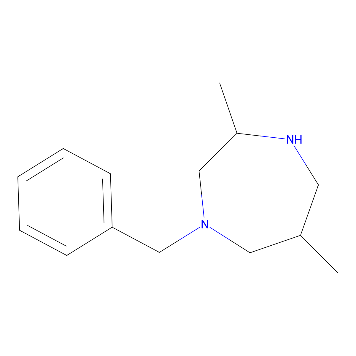 1-Benzyl-3,6-dimethyl-1,4-diazepane molecular structure, CAS 1784227-28-6