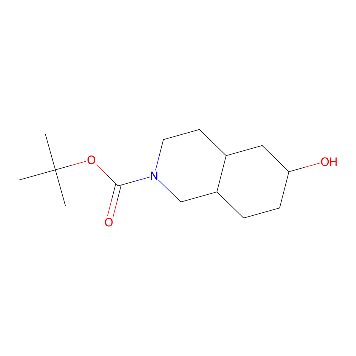 Tert-butyl 6-hydroxy-decahydroisoquinoline-2-carboxylate molecular structure, CAS 1784227-31-1