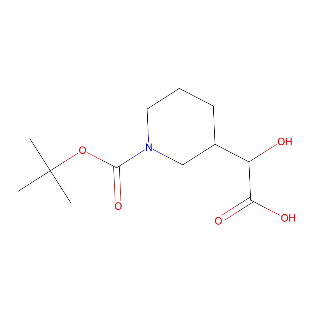 2-{1-[(Tert-butoxy)carbonyl]piperidin-3-yl}-2-hydroxyacetic acid molecular structure, CAS 1784232-15-0