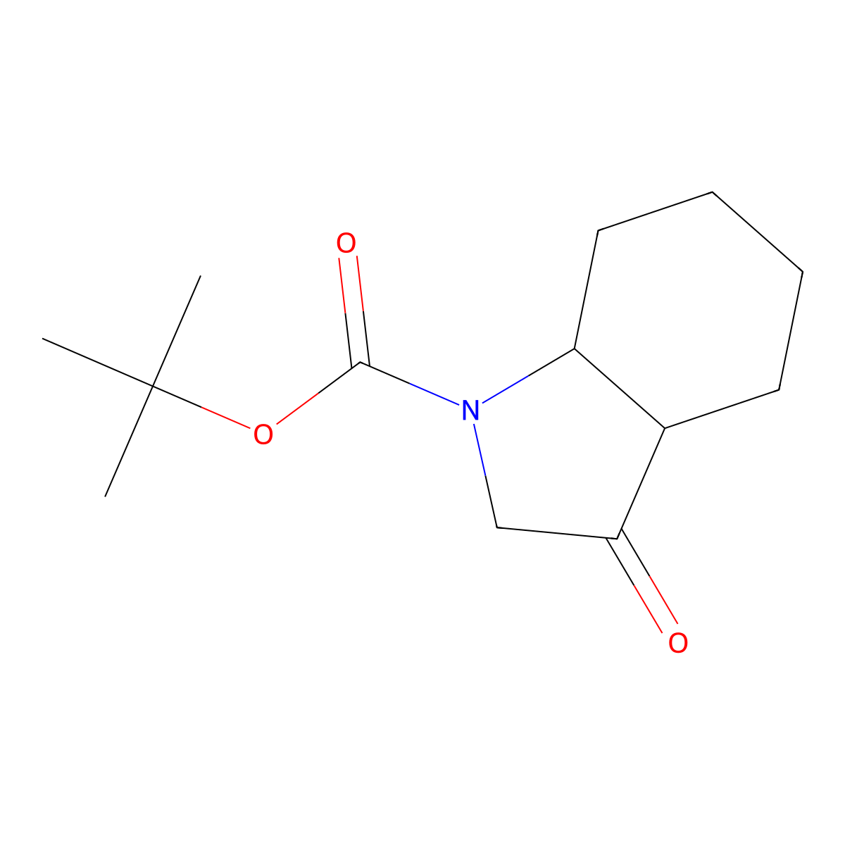 tert-butyl 3-oxo-octahydro-1H-indole-1-carboxylate molecular structure, CAS 1784237-38-2