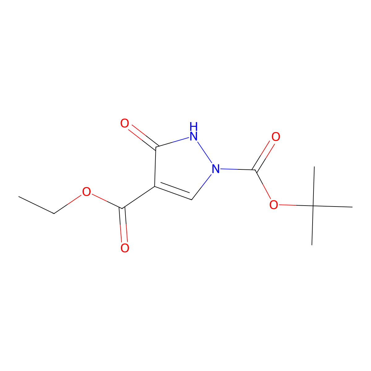 1-tert-butyl 4-ethyl 3-hydroxy-1H-pyrazole-1,4-dicarboxylate molecular structure, CAS 178424-17-4