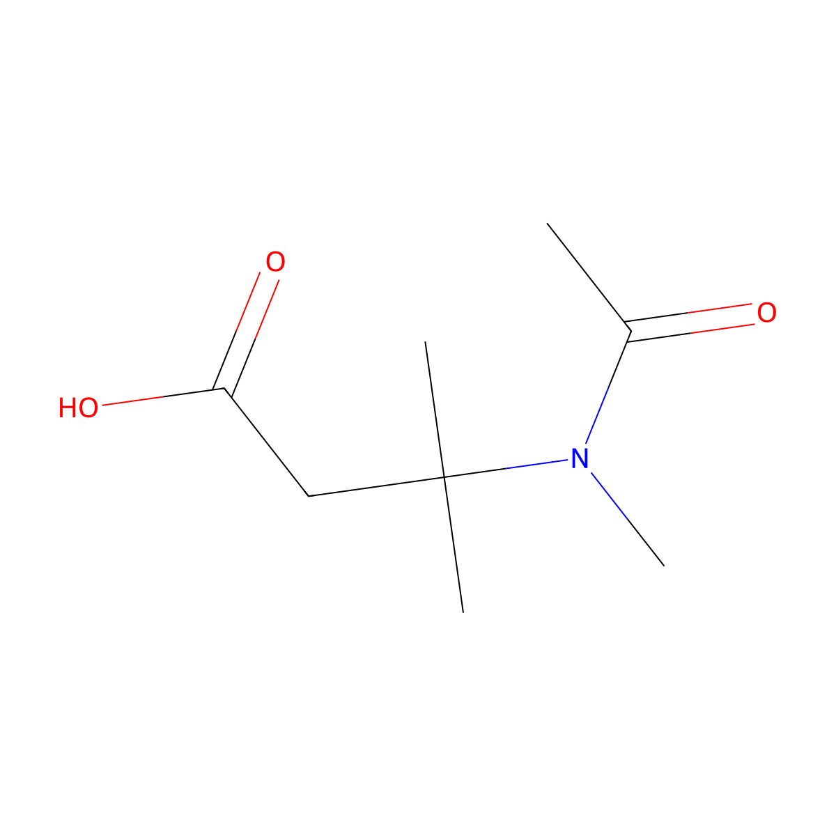 3-methyl-3-(N-methylacetamido)butanoic acid molecular structure, CAS 1784240-82-9