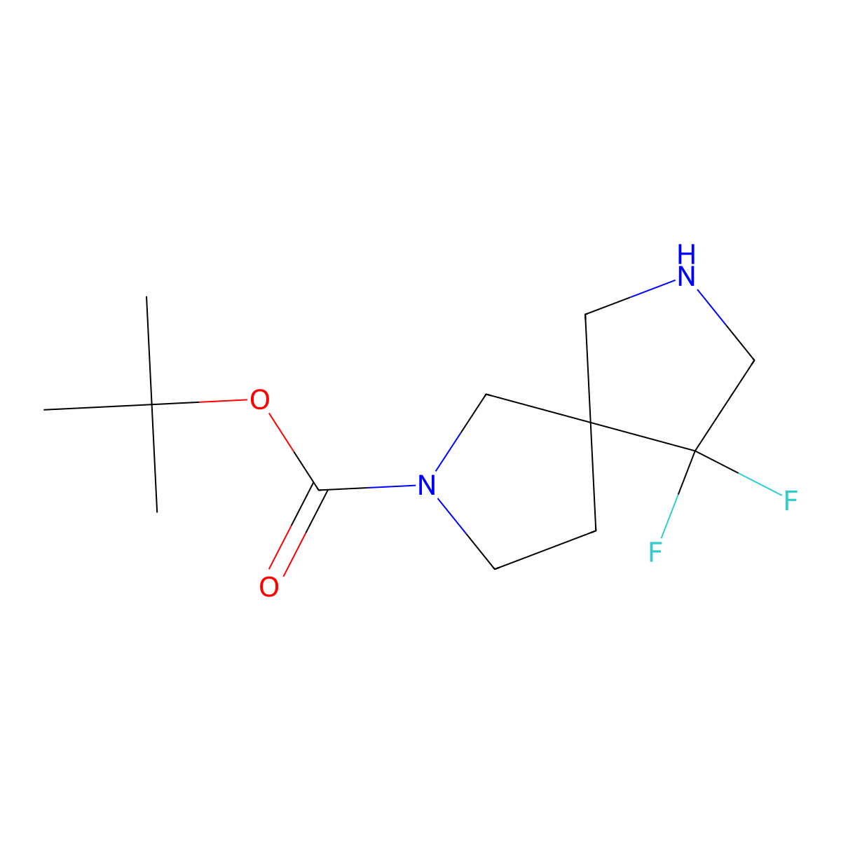 tert-Butyl 9,9-difluoro-2,7-diazaspiro[4.4]nonane-2-carboxylate molecular structure, CAS 1784245-04-0