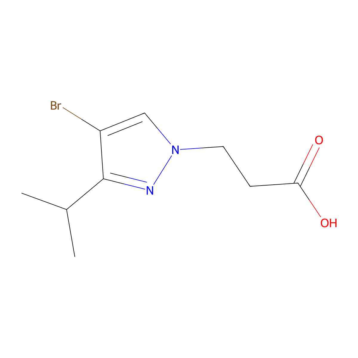 3-(4-Bromo-3-isopropyl-1H-pyrazol-1-YL)propanoic acid molecular structure, CAS 1784245-70-0