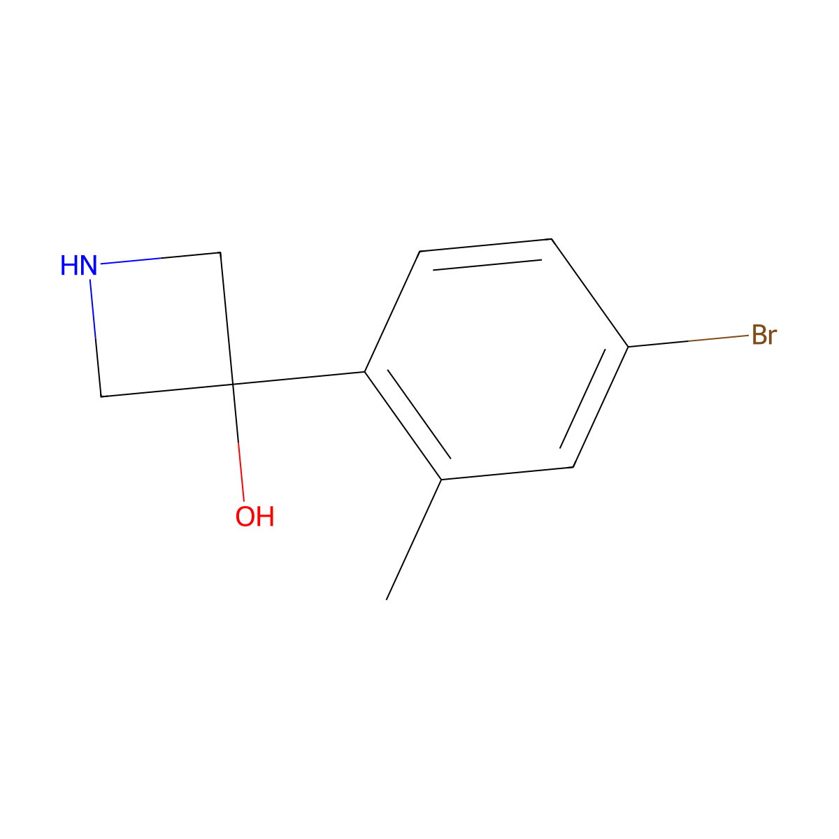 3-(4-Bromo-2-methylphenyl)azetidin-3-ol molecular structure, CAS 1784247-36-4
