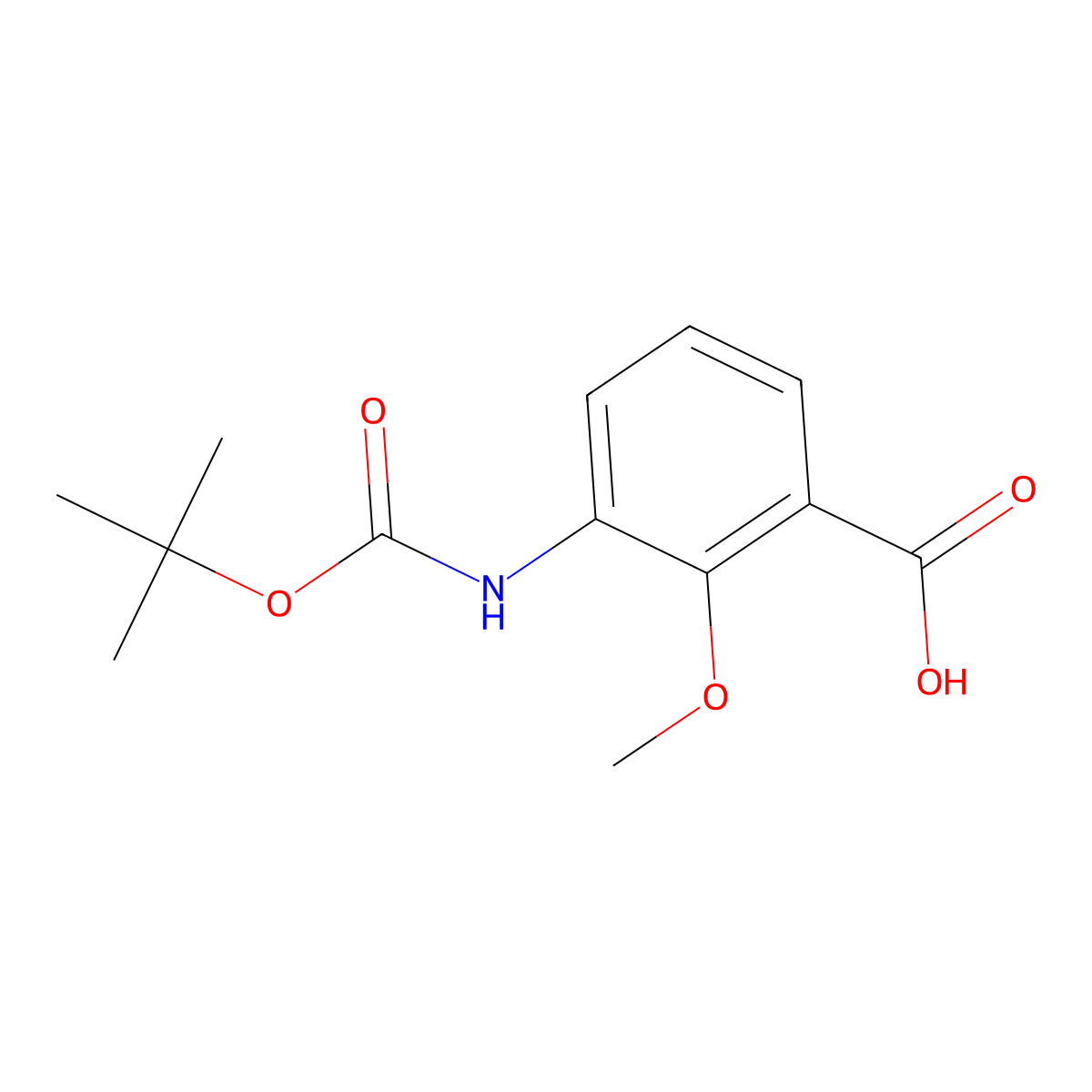 3-{[(Tert-butoxy)carbonyl]amino}-2-methoxybenzoic acid molecular structure, CAS 1784255-57-7