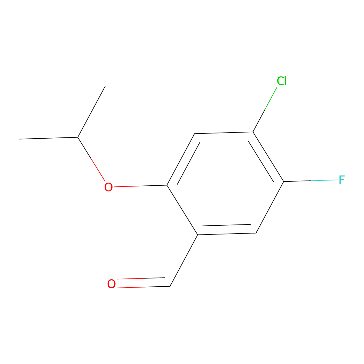4-Chloro-5-fluoro-2-isopropoxybenzaldehyde molecular structure, CAS 1784255-79-3