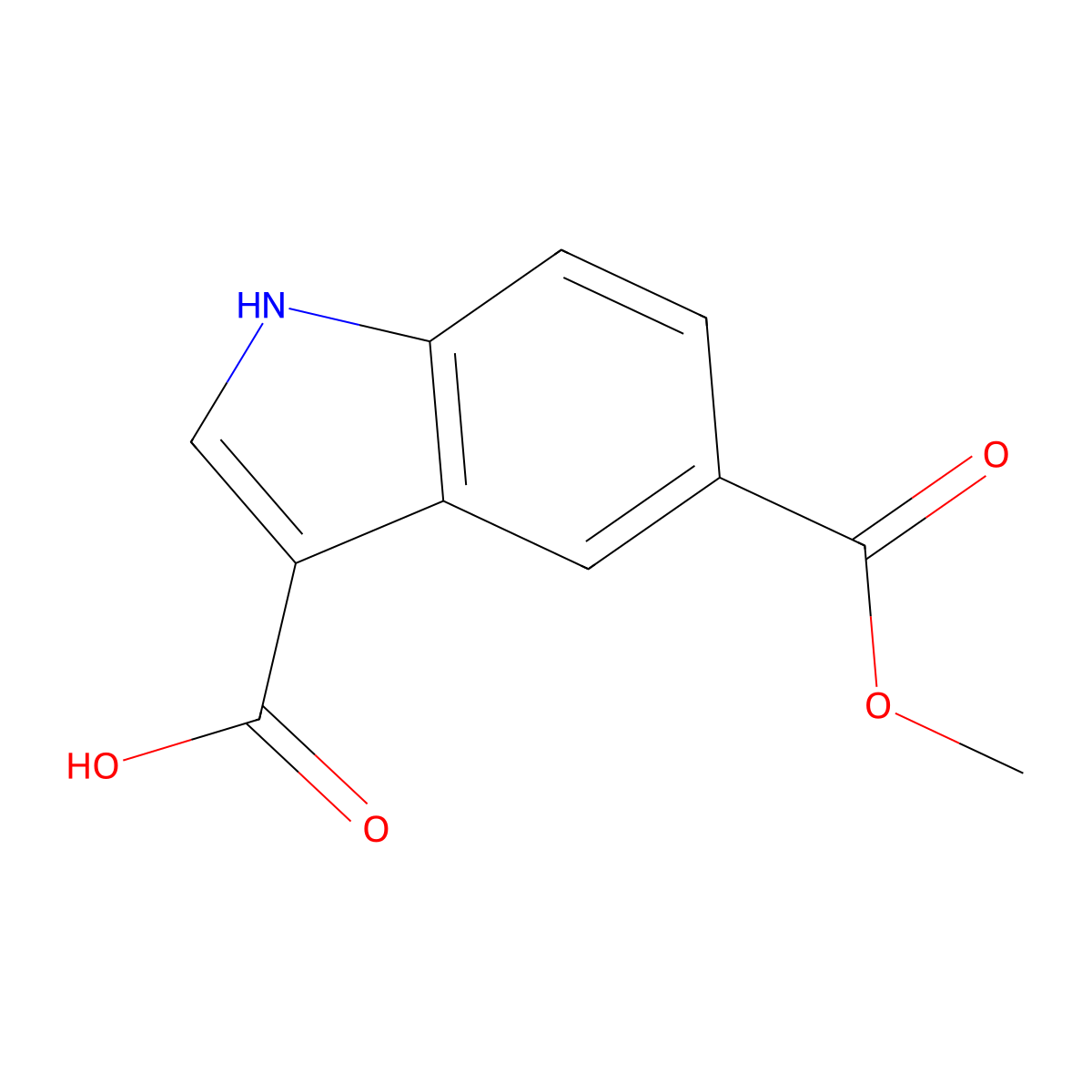 5-(methoxycarbonyl)-1H-indole-3-carboxylic acid molecular structure, CAS 1784263-56-4
